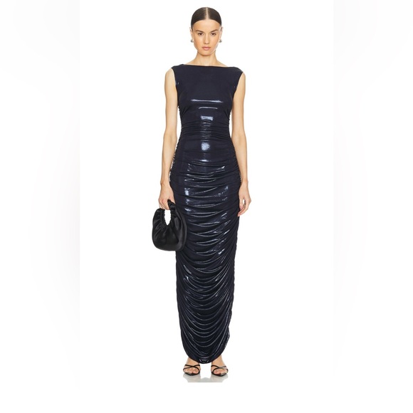 Norma Kamali SLEEVELESS SIDE SHIRRED GOWN - Picture 1 of 3